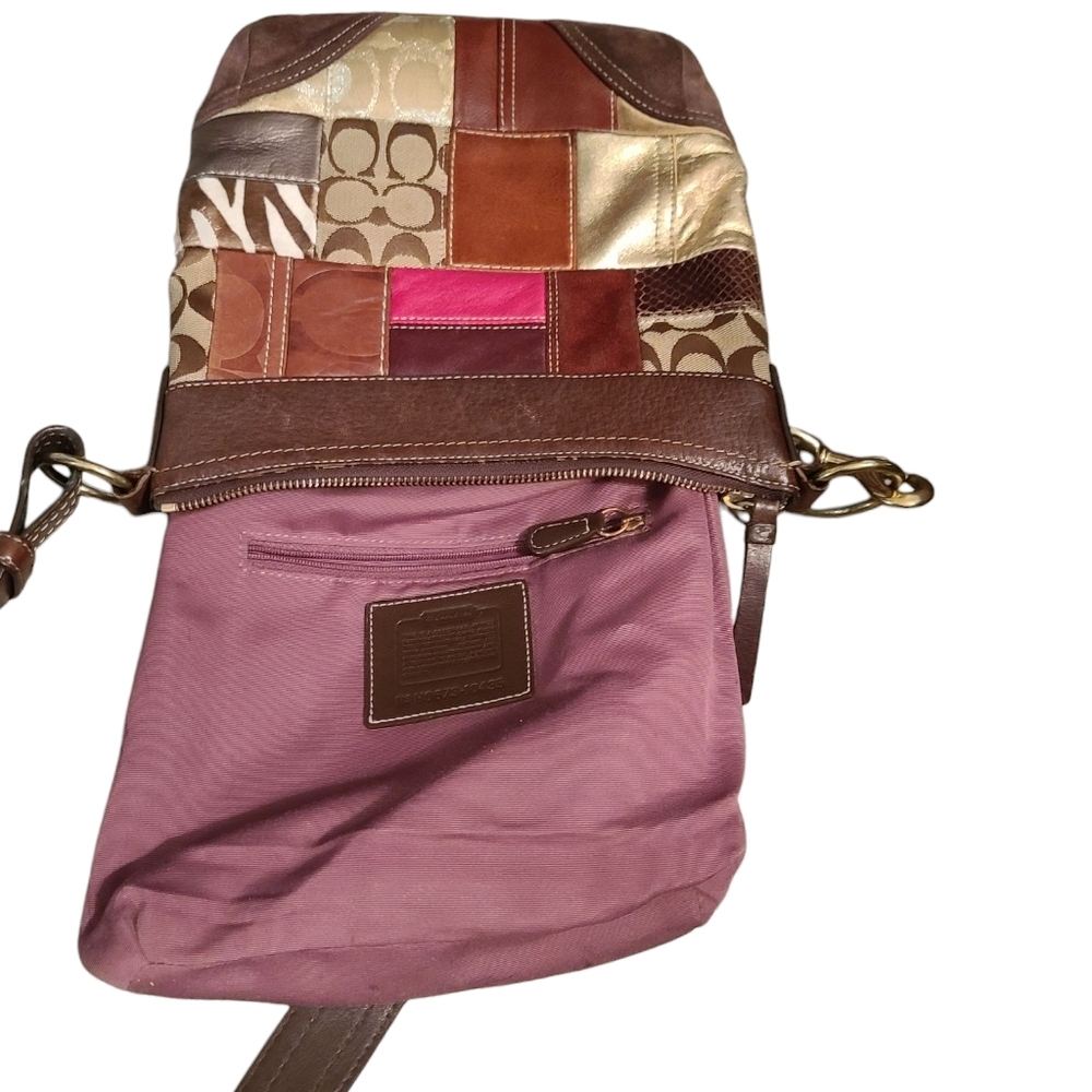 COACH Vintage Patchwork Madras Crossbody Shoulder Bag w/ Adjustable Strap - Picture 12 of 16